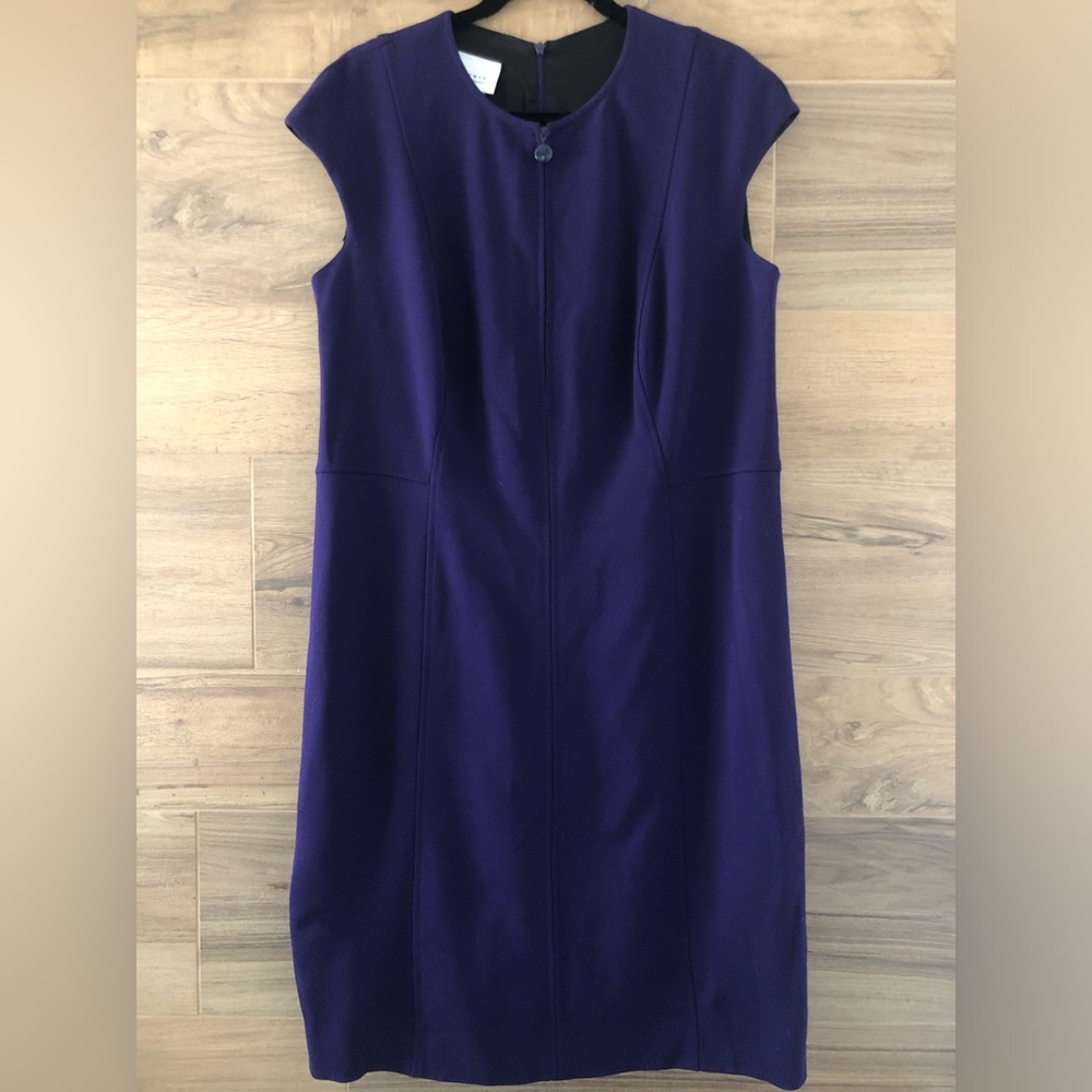 Akris Punto Deep Purple Midi Dress Size 14